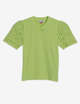 VERO MODA neon green plain t-shirt