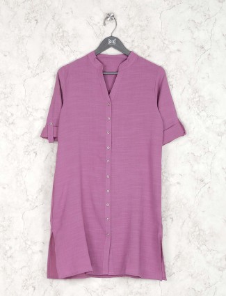 Violet hue cotton casual wear kurti