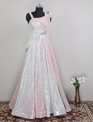 Wedding wear peach gown for women