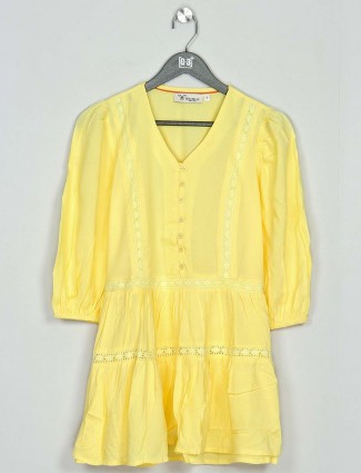 Yellow cotton casual wear western top
