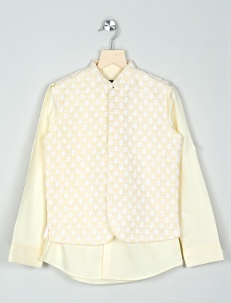Yellow cotton waistcoat in cotton