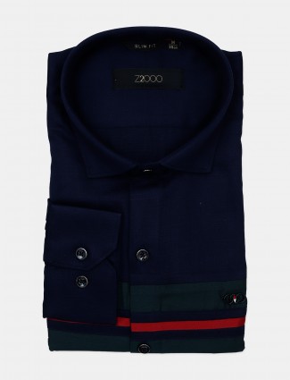 Z2000 cotton fabric navy stripe mens shirt