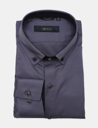 Z2000 presented solid dark grey cotton shirt