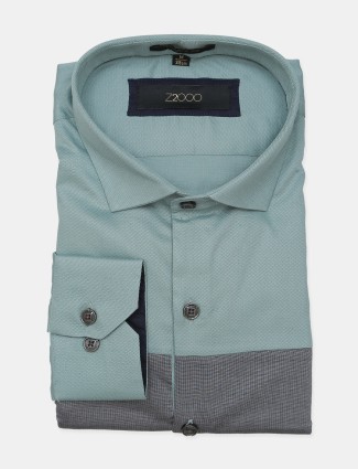 Z2000 solid green formal cotton shirt for mens