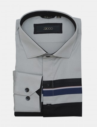 Z2000 solid grey cotton formal wear shirt