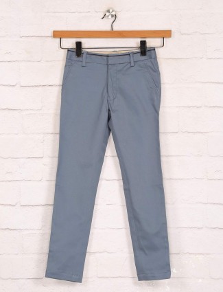 Zillian grey slim fit cotton trouser