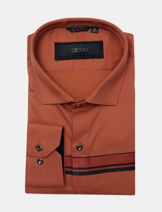 Zillian orange formal wear shirt in solid
